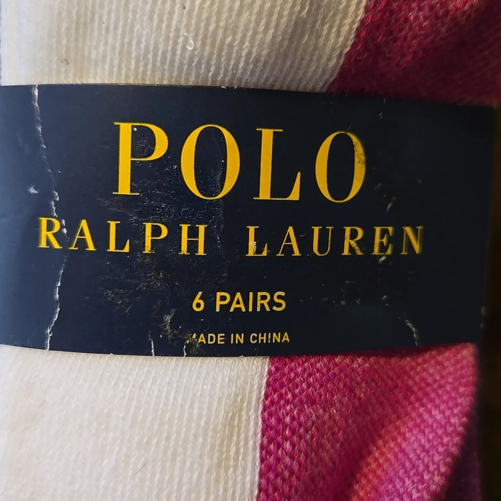 Polo by Ralph Lauren White and Pink Athletic Socks (3-Pack)